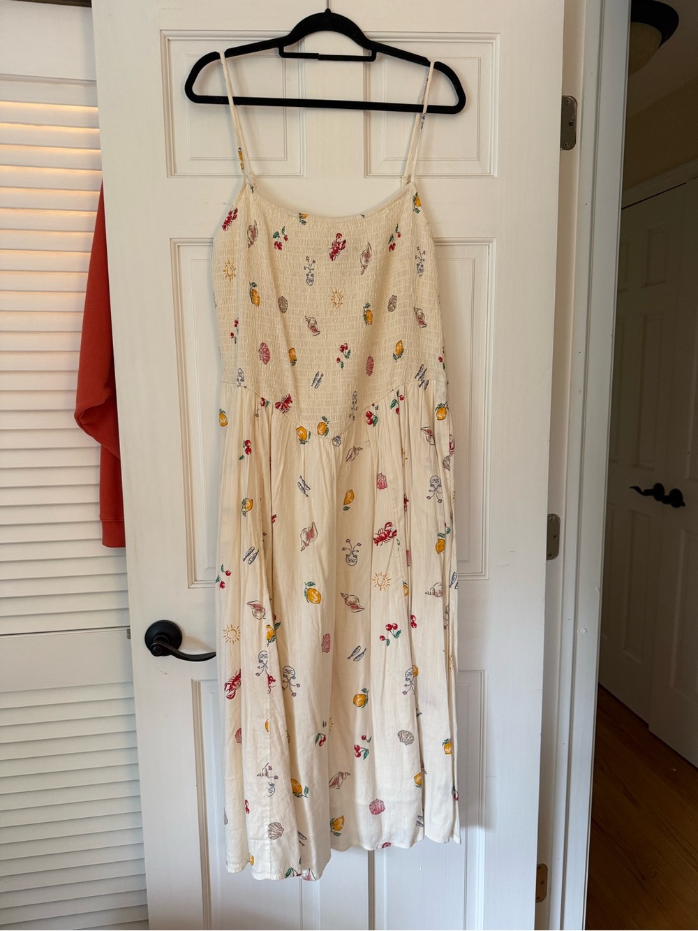 GAP Factory Cream Midi Dress with Floral Print
